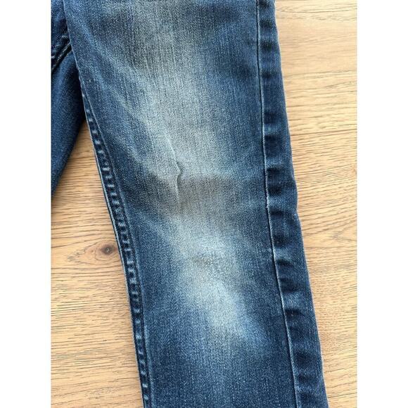 Cat and Jack Boys Dark Wash Adjustable Waist Denim Distressed Skinny Jeans Sz 6 - Picture 5 of 9